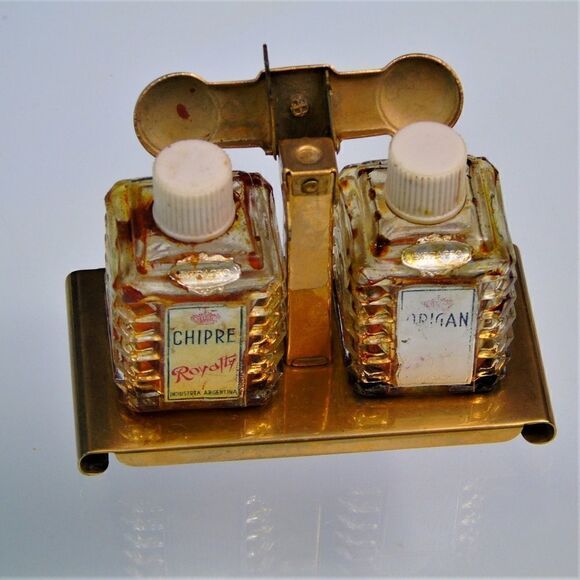 Vintage Perfume Caddy Empty 2 Bottle Tantalus - Picture 5 of 8